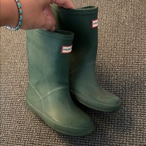 Hunter Forest Green kids first classic Waterproof Boots